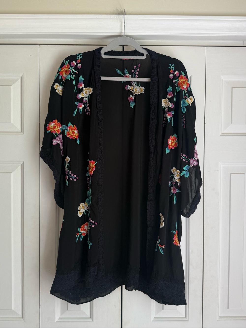 Johnny Was Woman’s Calla Kimono M Oversized Embroidered Dark Fairy Romantic Goth